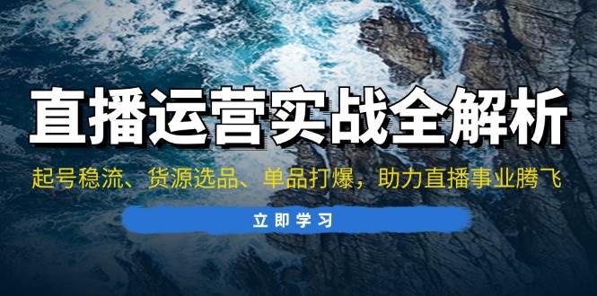 (11.12)直播运营实战全解析：起号稳流、货源选品、单品打爆，助力直播事业腾飞
