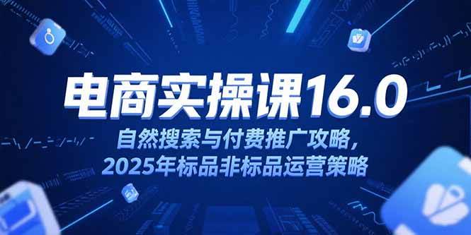 (7.2)淘宝电商运营课16.0，自然搜索与付费推广攻略，2025年标品非标品运营策略