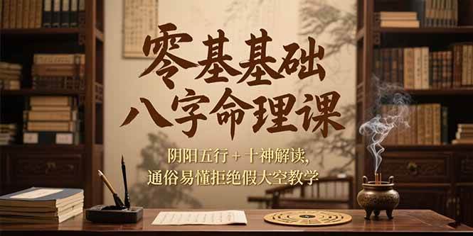 (7.4)零基础八字命理课，阴阳五行+十神解读，通俗易懂拒绝假大空教学